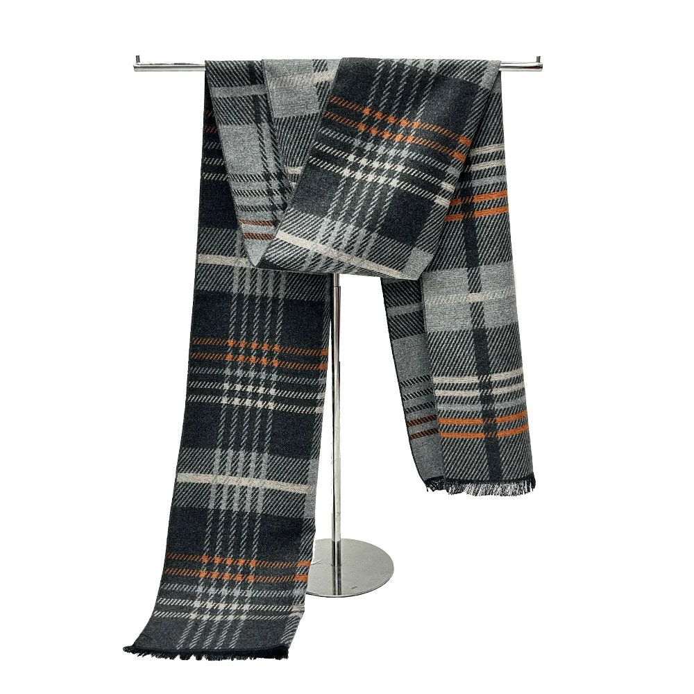 Écharpe à carreaux pour hommes, châle d'affaires patchwork, châle rond, garder au chaud, décontracté, marque de mode, créateurs, tricot, présidence, hiver