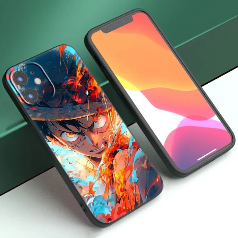One Piece Monkey D. Luffy Black Case For Apple iPhone 15 Pro Max 15 14 13 12 Pro Max Mini 11 Pro 7 8 Plus XR X XS SE 2020 2022 image 3