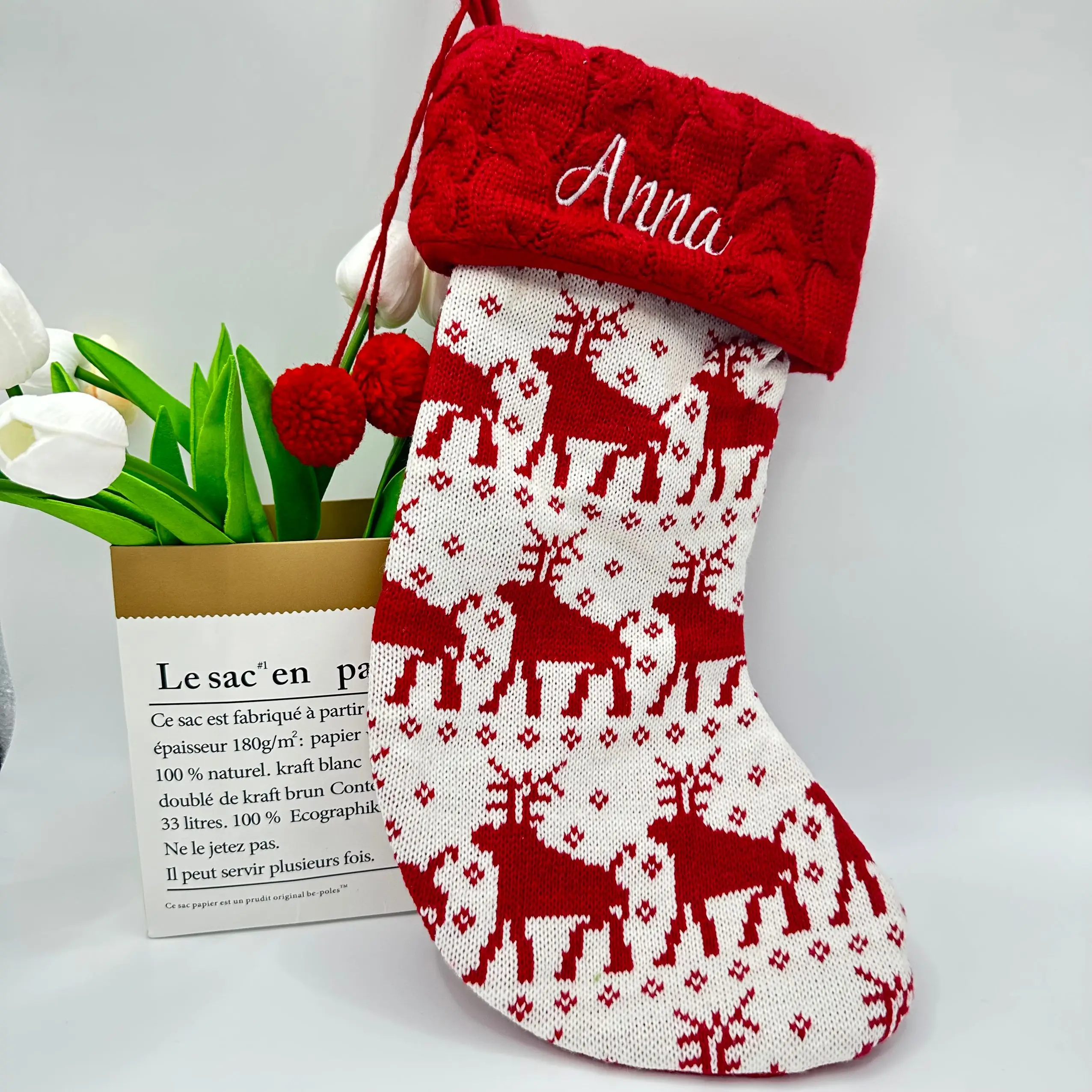 

Knit Christmas Stockings Personalized Stockings Monogrammed Stocking Embroidered Stocking Custom Name Family Stockings Gifts