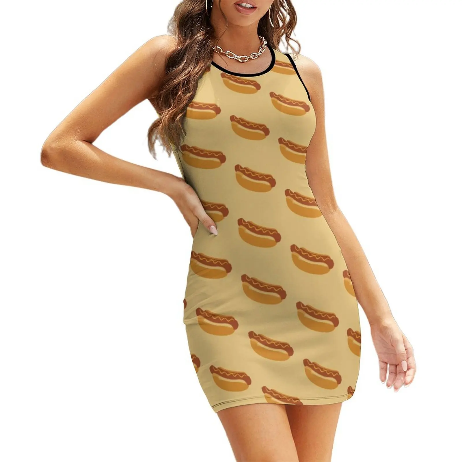 

Hot Dog 8-Bit Sleeveless Sundress summer dress woman 2025 trendy dresses for prom clothes for women Woman clothes