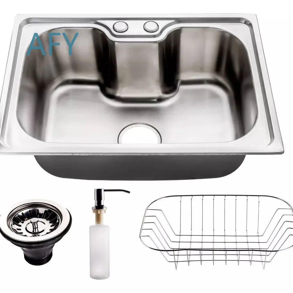 Hot-selling 5040 model stainless steel single basin sink for kitchen large vegetable washing basin with one outlet for south