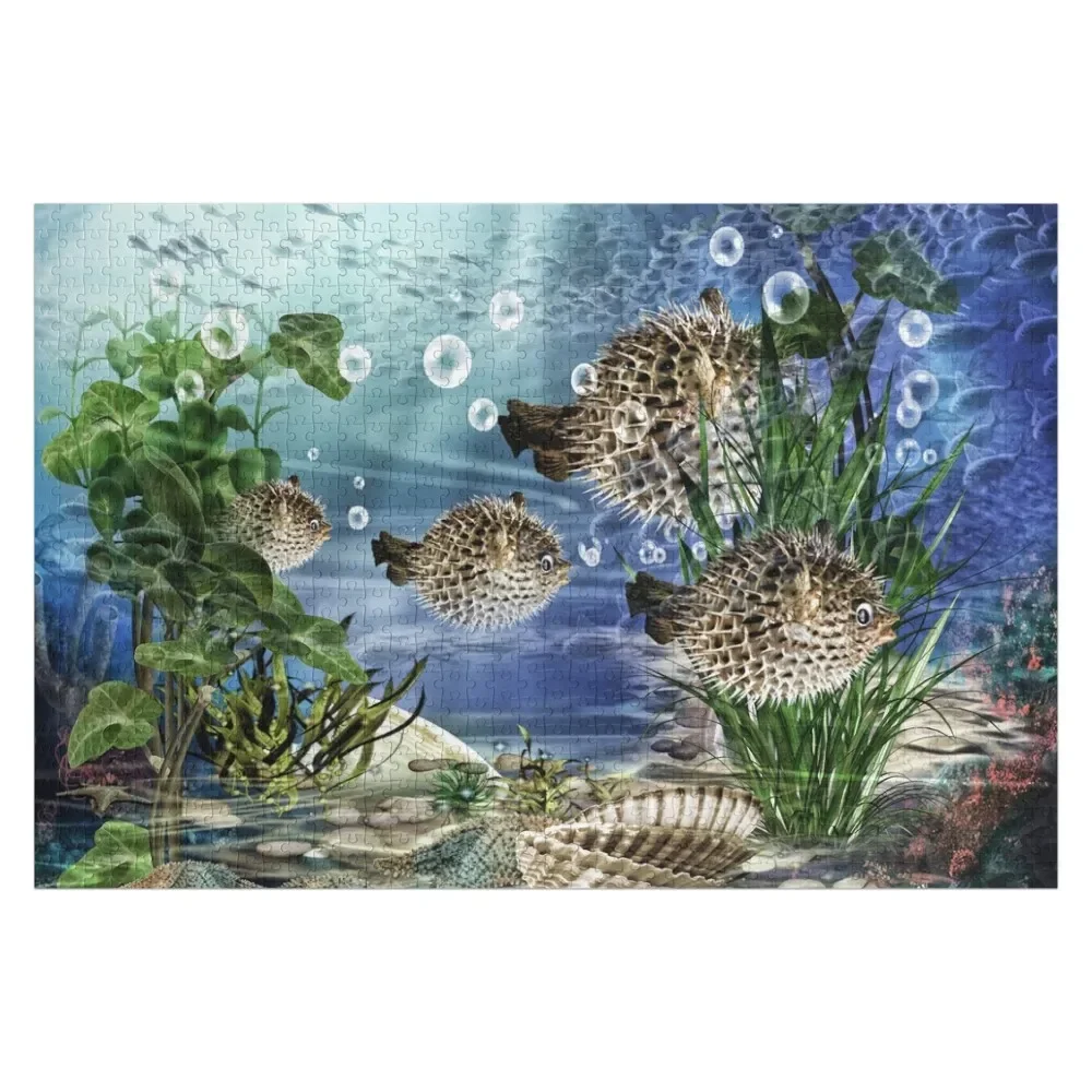 

Puffer fish family Jigsaw Puzzle Personalized Child Gift Baby Toy Christmas Toys Personalized Baby Object Puzzle