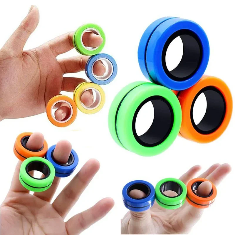 

Funny Fidget Spinner Magnetic Ring Unzip Toy Anti Stress Figet Toys Hotwhells Stress Reliever Toys Magic Ring Decompression Toys