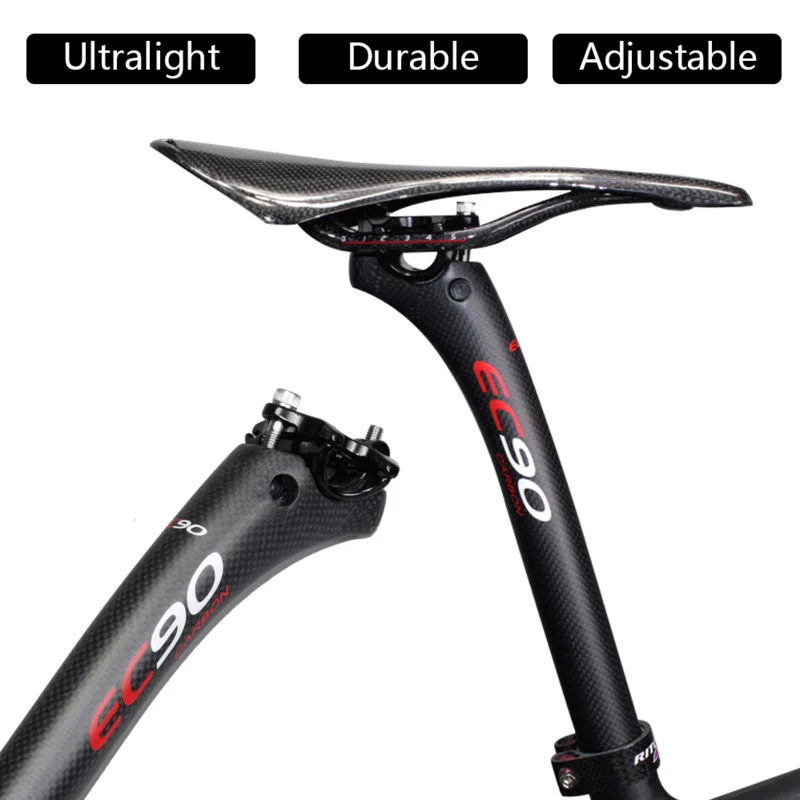 EC90 Full Carbon MTB Bicycle Seatpost Seat Tube Road Bicycle Seatpost Mountain Bikes Cycling Seatpost 27.2 30.8 31.6-350/400MM