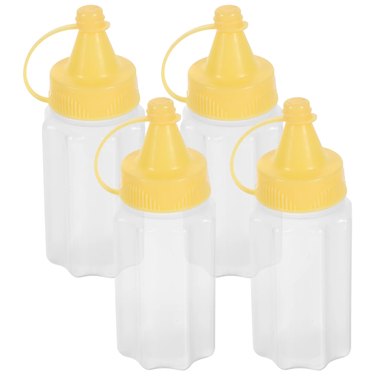 

4 Pcs Mini Mustard Squeeze Bottles Portable Salad Dressing Containers Small Condiment Dispensers for Ketchup Mustard