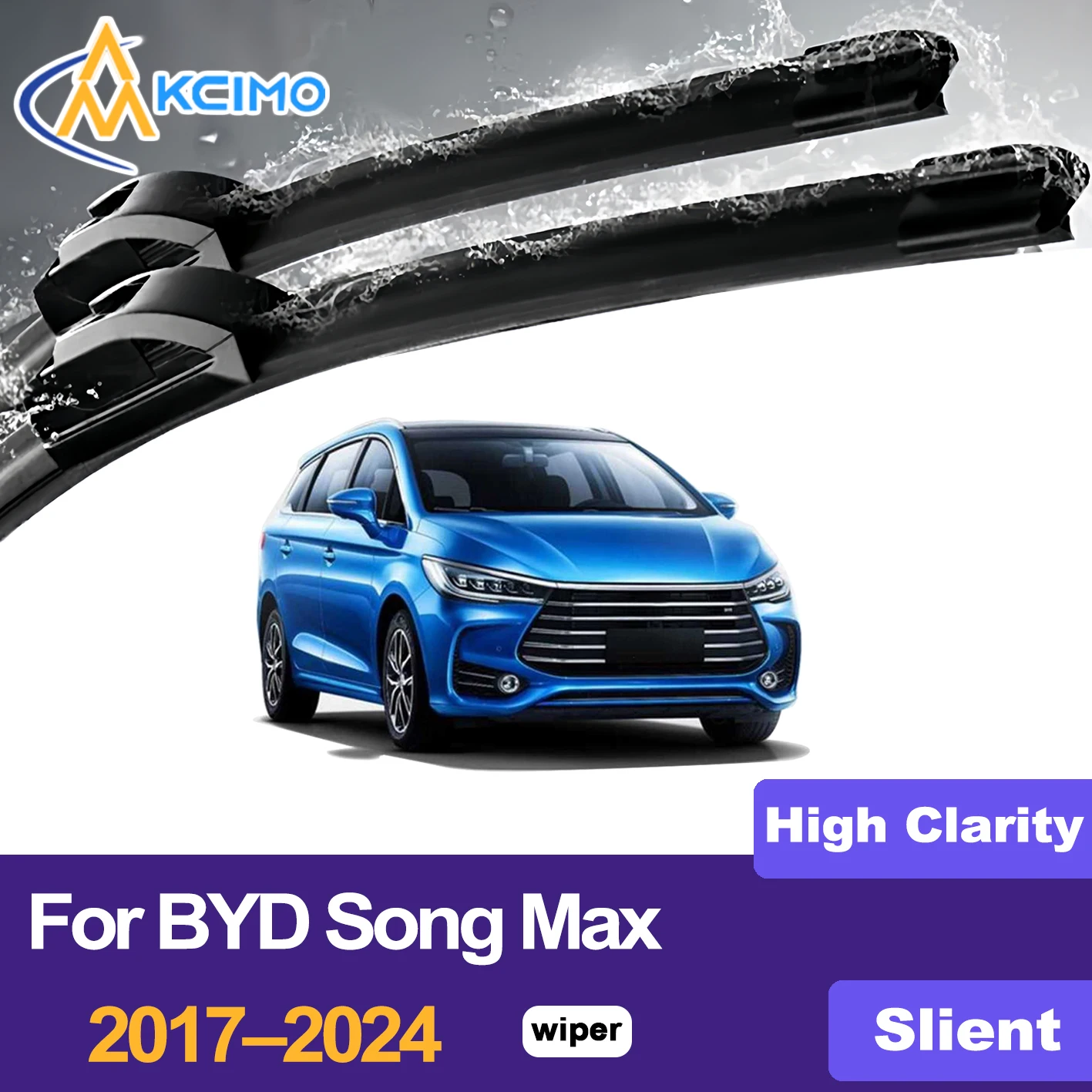 KCIMO 2PCS Front Windshield Wiper Blades For BYD Song Max 2017–2024, 2021–present (e6), 2024–present (M6 / eMax 7), Car Parts