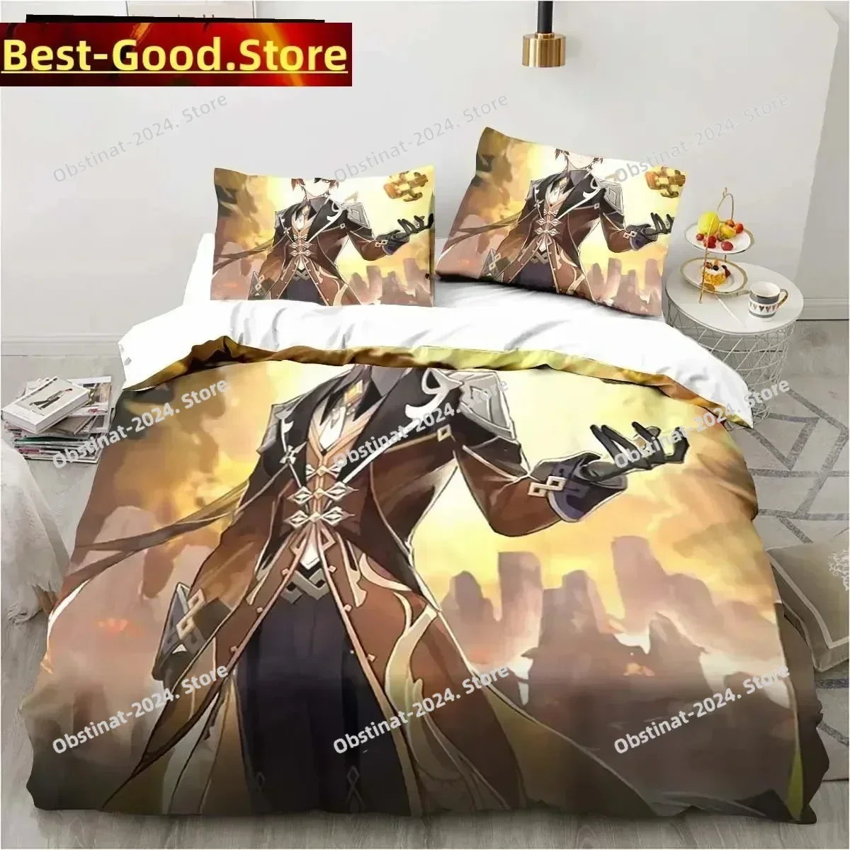 Anime Tokyo Ghoul 3D Printing Comforter Bedding Set,Duvet Cover Bed Set Quilt Cover Pillowcase,King Queen Size Bedding Set Kid