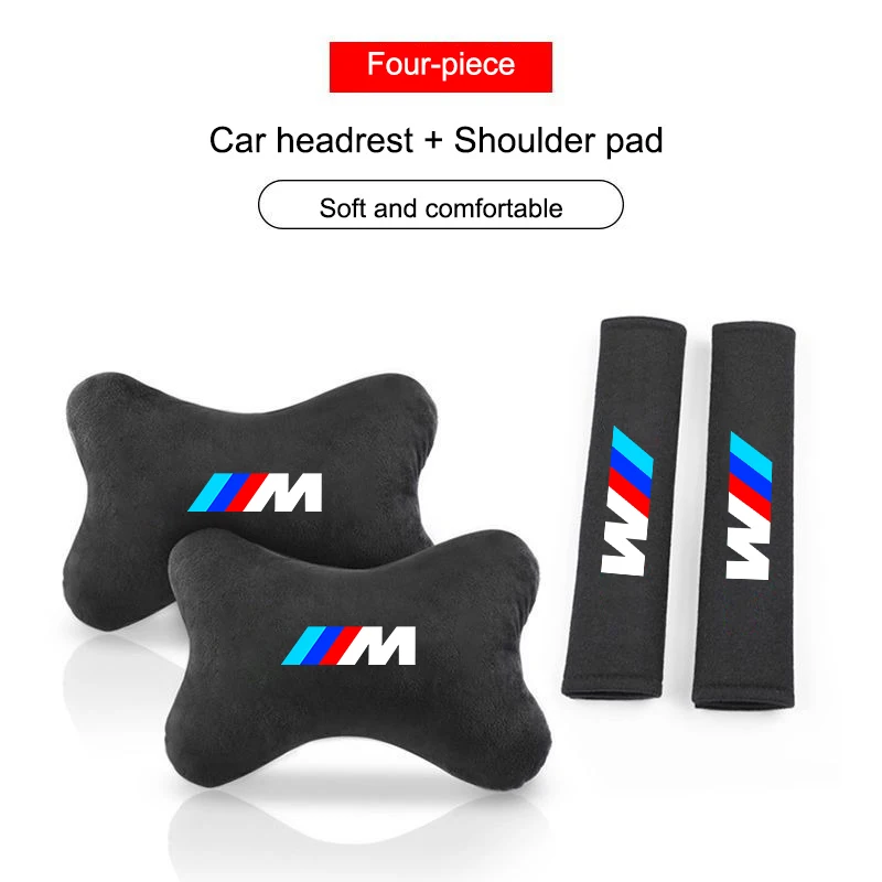 Universal Car Neck Headrest Pillow Accessories For BMW Performance M Power E90 E91 E92 X3 X5 X6 M3 M5 E46 E39 F30 E60 F10 G30