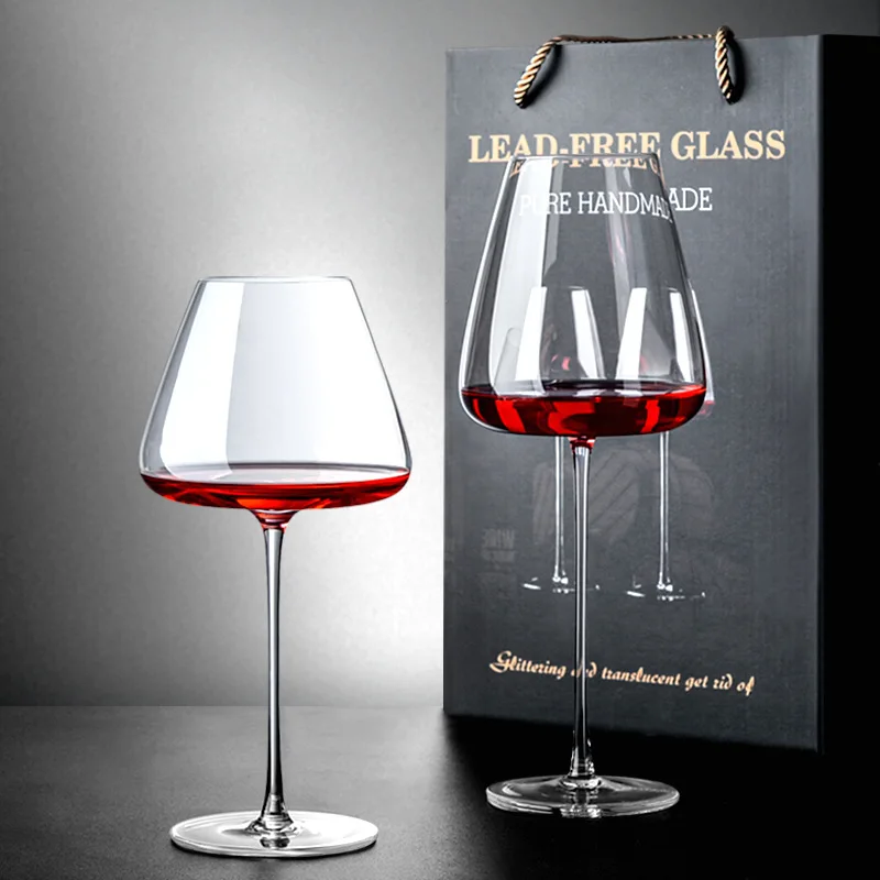 Artwork 500-600Ml Collection Level Handmade Red Wine Glass Ultra-Thin Crystal Burgundy Bordeaux Goblet Art Big Belly Tasting Cup