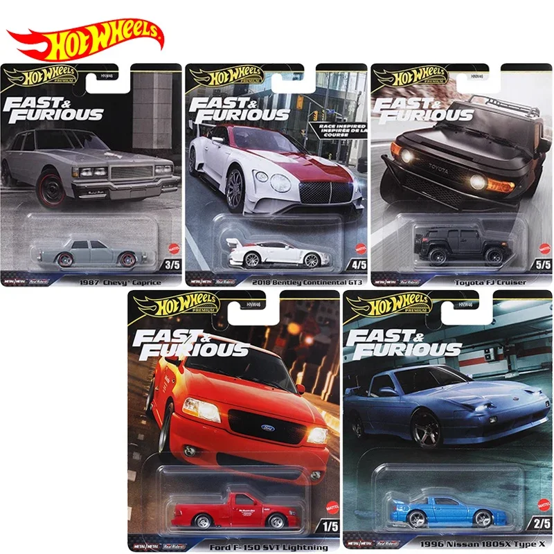 Original 1/64 Hot Wheels Fast & Furious Series Premum Car Ford Lightning Nissan Chevy Bentley Cruiser Boys Toys Auto Models Gift