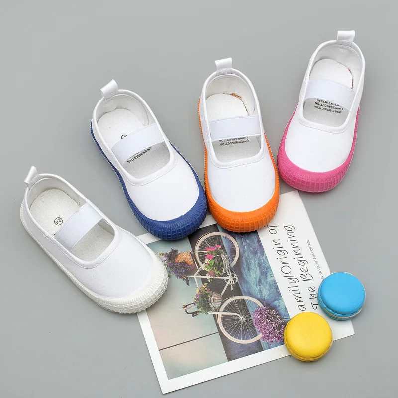 Kid Canvas Shoes Summer New Little Children Board Shoes Boys Girls Sport Casual Shoes Fashion Breathable Flats Non-slip Sneakers