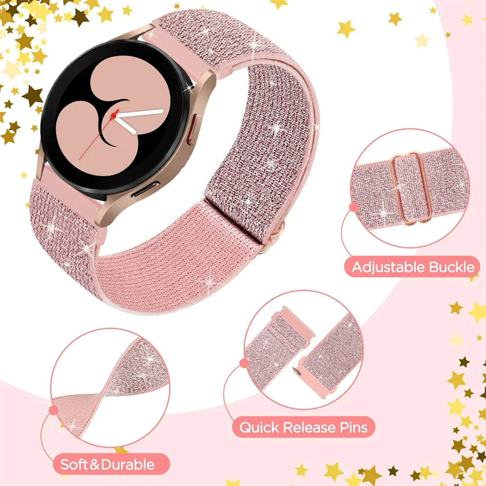 Elastic Shiny strap For Samsung Galaxy Watch 7/6/5/pro/3/4/Active 2 20/22mm Bohemian Pride bracelet Huawei GT 5-4-3-2-e band2026