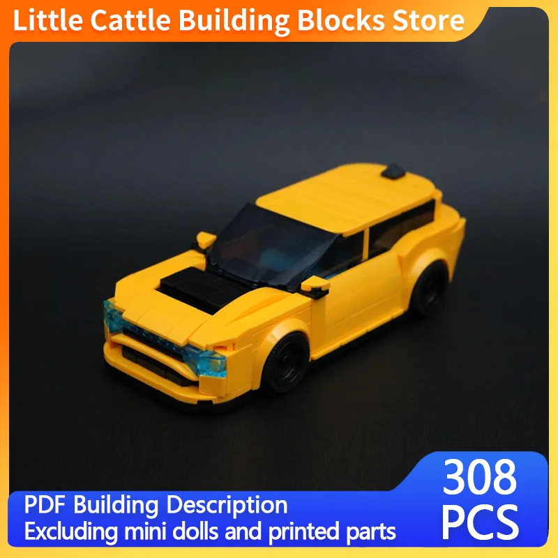 City Car Model MOC Building Bricks Orange Four Seats Custom Car Modular Technology Children Holiday Gifts Assemble Toys Suit