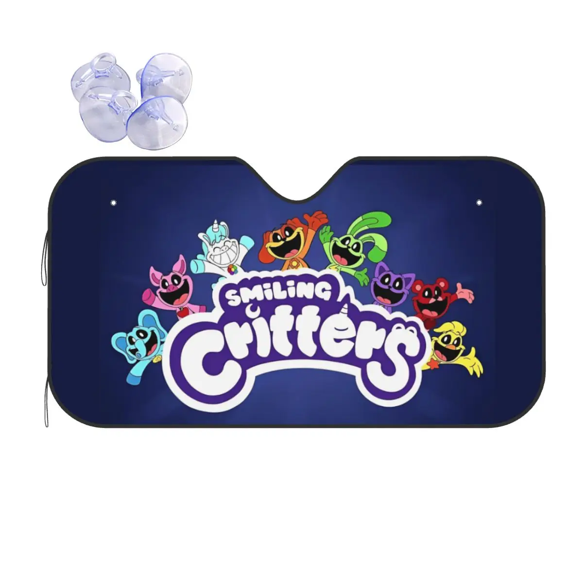 

Smiling Critter Cartoon Anime Sunshade Windscreen Awesome Car Front Window Visor 70x130cm Sunshade Visor Car-styling