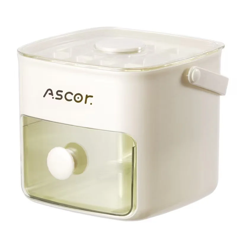 Pull‑Out Ice Cube Tray Box Portable Ice Maker Storage Container with Lid