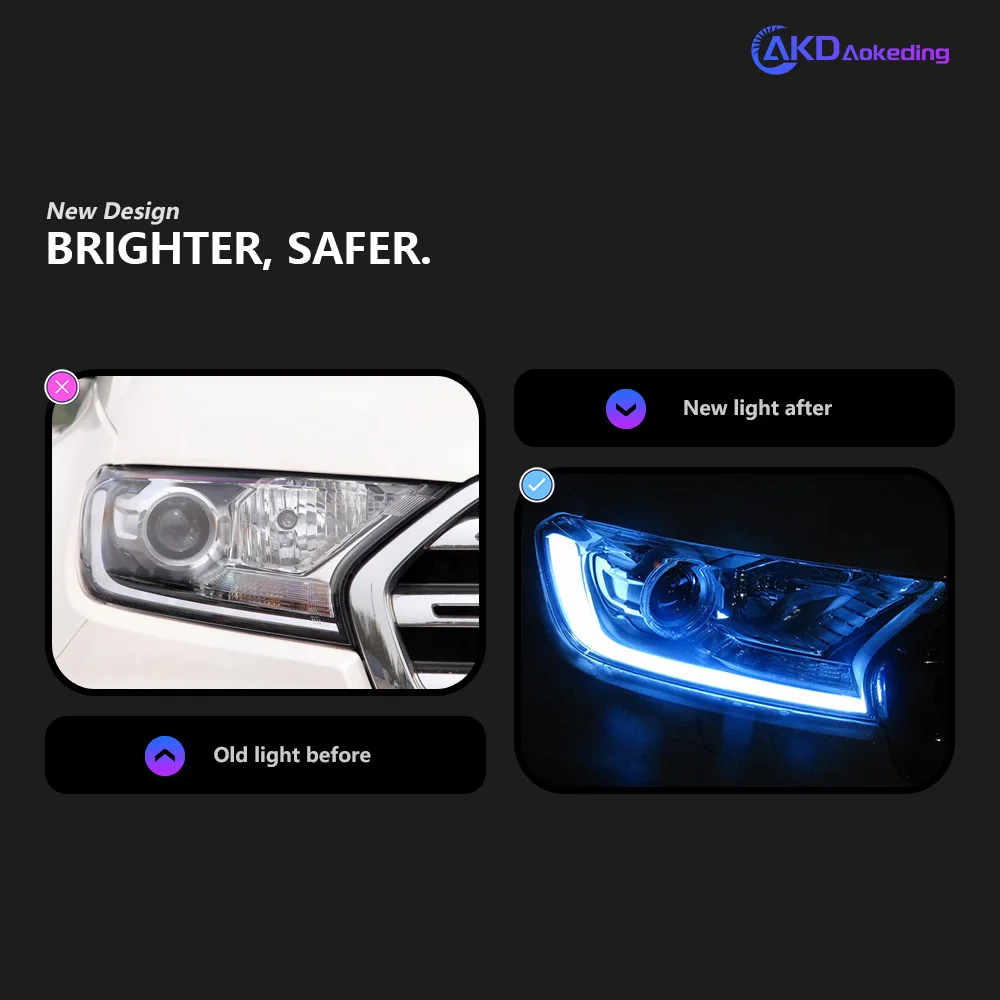 AKD Car Styling Head Lamp for Ford Everest Headlights 2016-2018 New Ranger LED Headlight LED DRL Hid Bi Xenon Auto Accessories