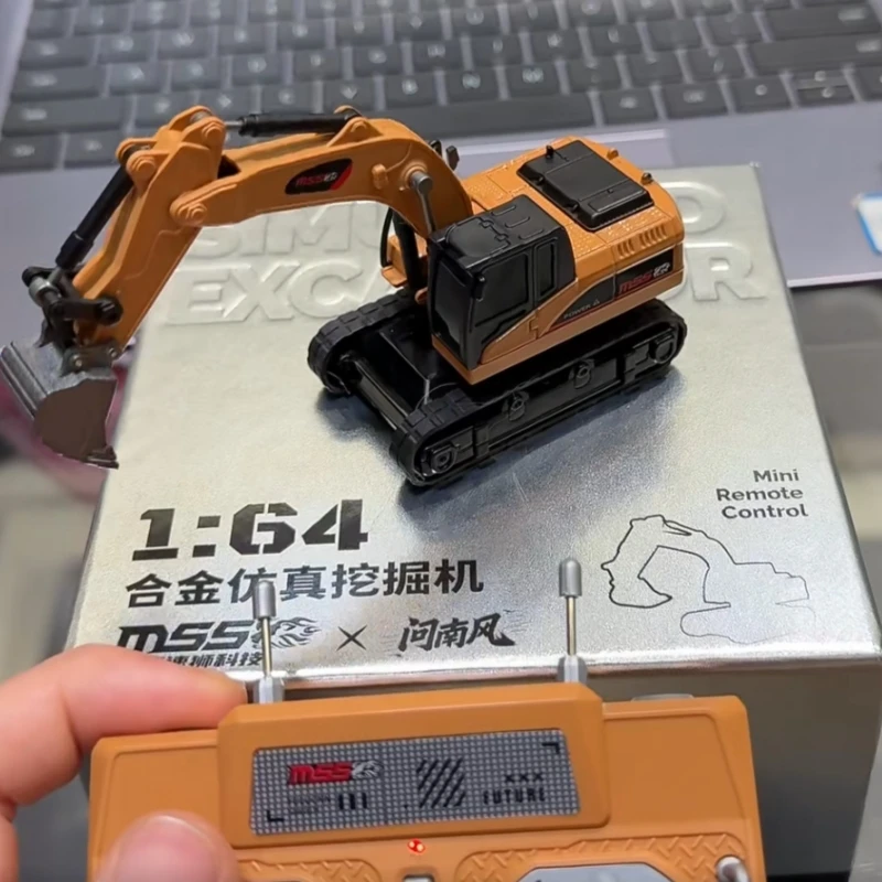 Nuevo coche teledirigido 2,4g Mini excavadora a escala completa camión volquete 1:64 Rc vehículo de ingeniería carretilla elevadora juguete para regalo del Día de San Valentín