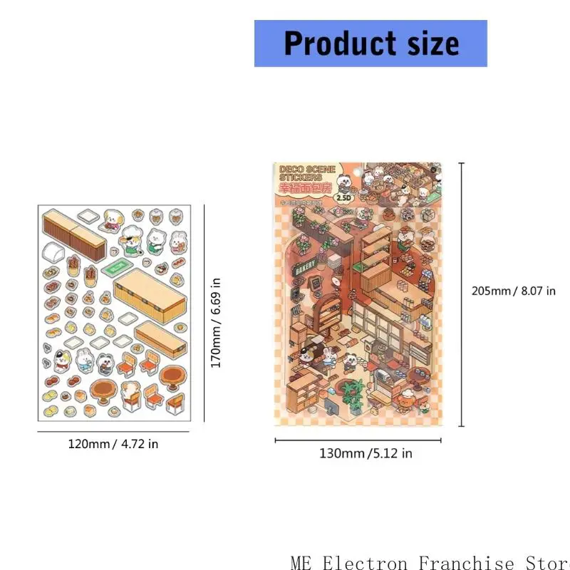 T5EA Sticker decorativa Sticker Sticker Taller Pegalina paisaje para artesanía