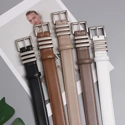 2022 Luxury Designer Jean Strap Belt Brand Genuine Cow Leather Belts for Women Fashion Adjustable Belts Dress Cowhide Waistband