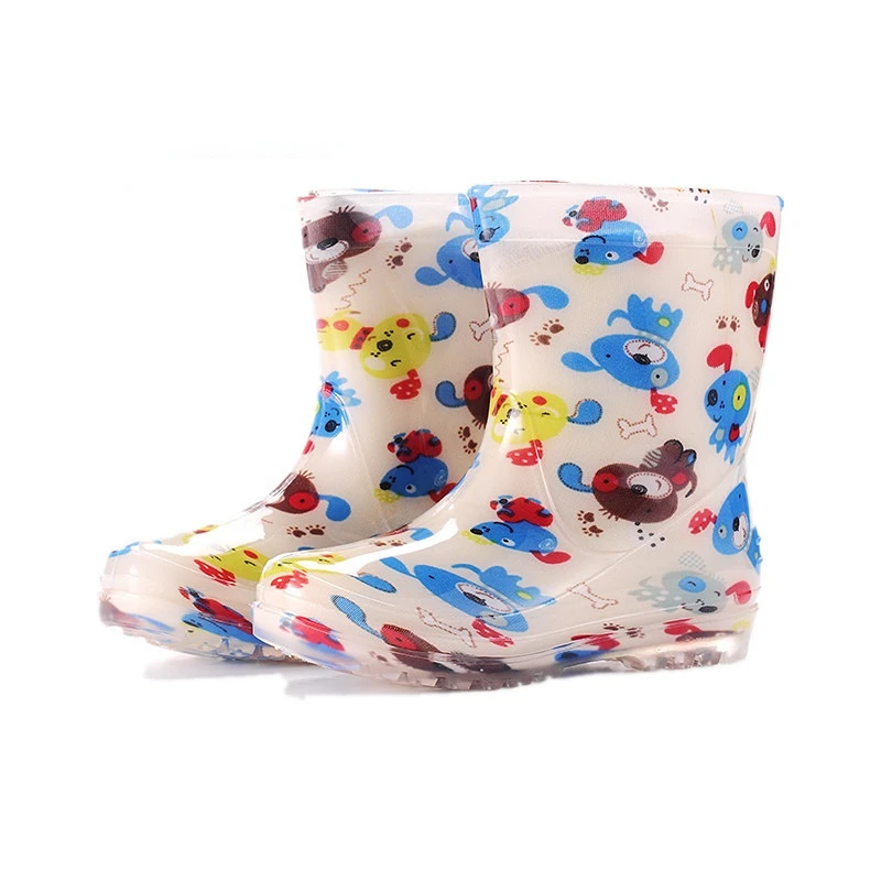 New Boys Girls Waterproof Rain Boots Kids Anti-slip PVC Rainboots Children Water Shoes Wellies Mid-calf