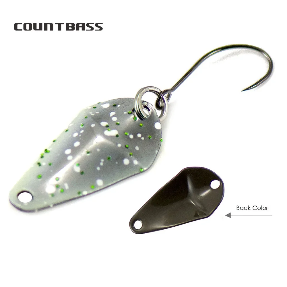 COUNTBASS 3/64oz 1.5g Casting Spoon With Barbless Hook Salmon Trout Pike Bass Metal Brass Fishing Lures