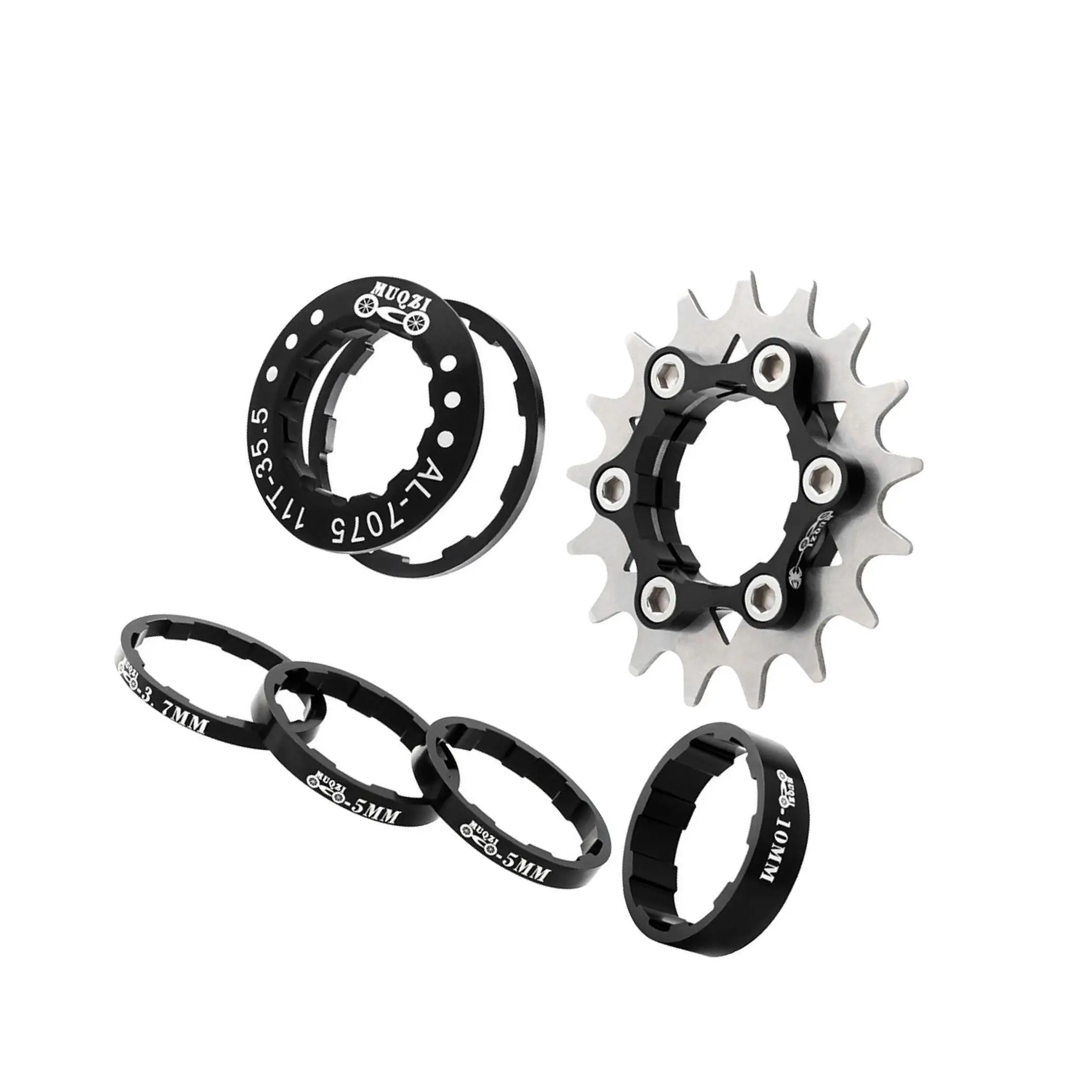 

Single 1 Speed Cassette Cog Fixed Gear Conversion Set for 7-10s Hubs Silver