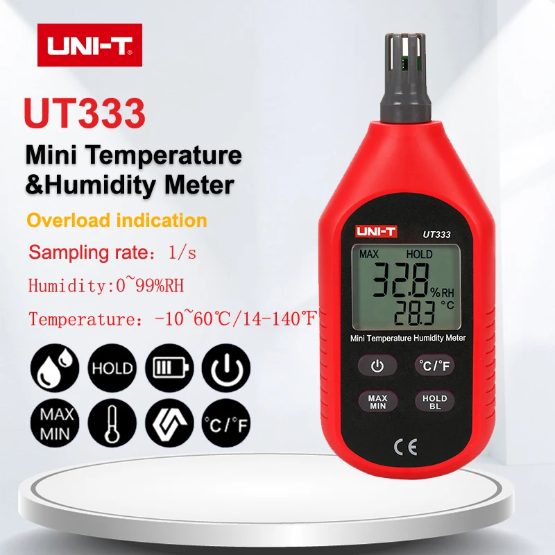 UNI-T UT353 UT383 UT363 UT333 Mini Illuminance Meter Portable Noise Tester Digital Thermometer Hygrometer Anemometer LCD