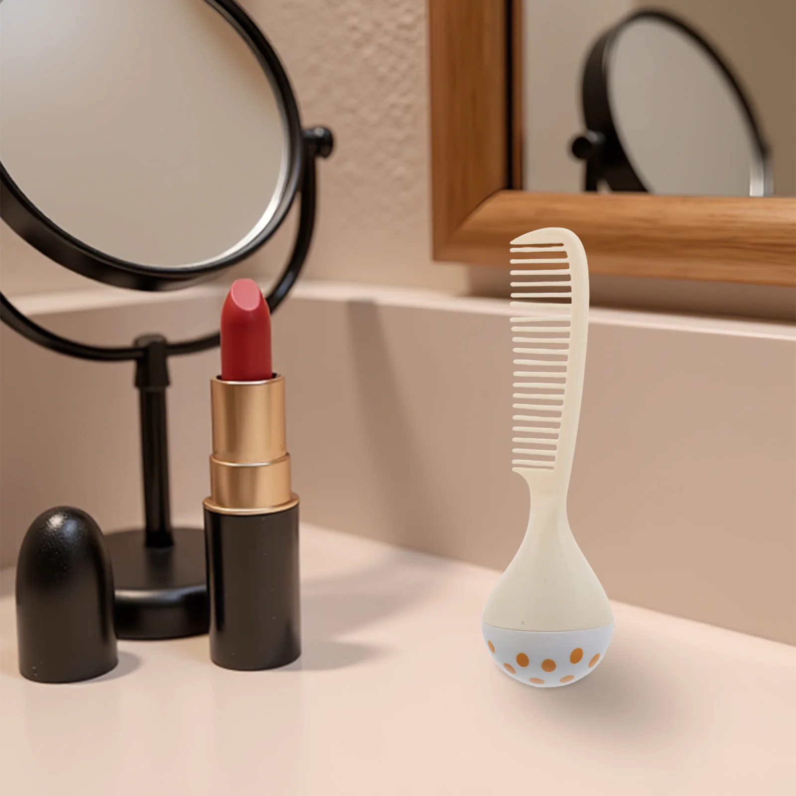 مشط شعر قائم بذاته للنساء، فرشاة تدليك فروة الرأس المضادة للكهرباء الساكنة بحجم الجيب لفك تشابك الشعر، فرشاة سفر ذات أسنان دقيقة #4