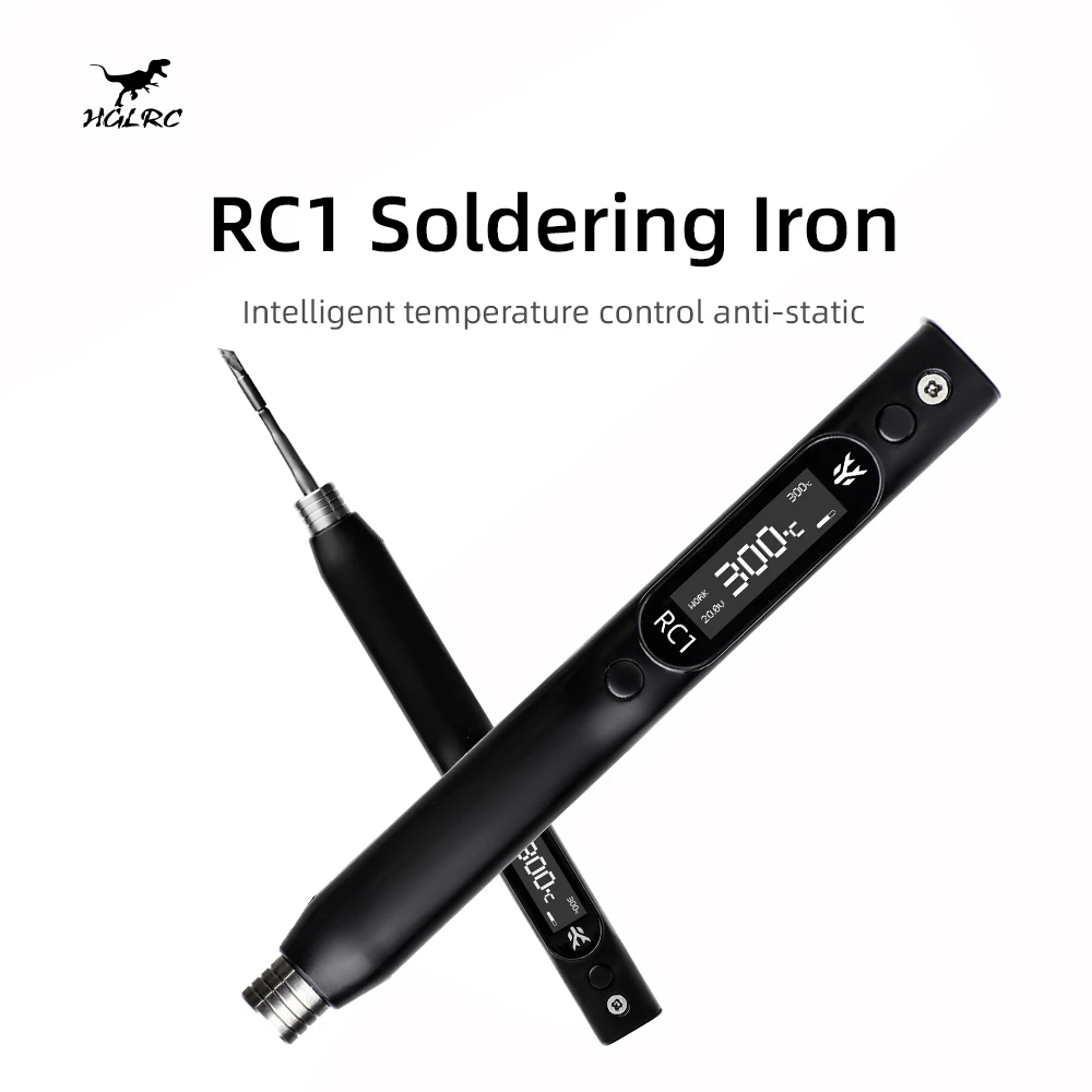 

Hglrc Rc1 Soldering Iron 25v 60w Oled Display Intelligent Temperature Control Algorithm For Rc Model Airplane Fpv Drones