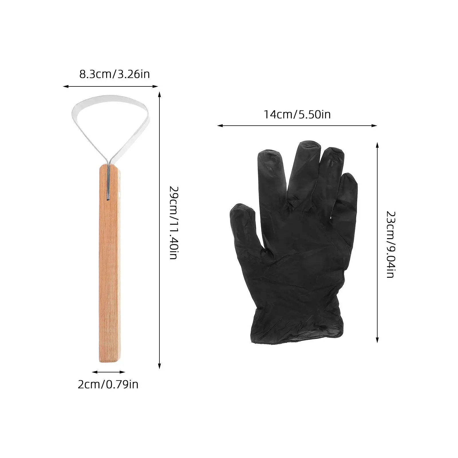 Heavy Duty Fleshing Scraper with Extra Long Handle for Efficient Hide Cleaning Leatherworking Tools Fleshing Tools