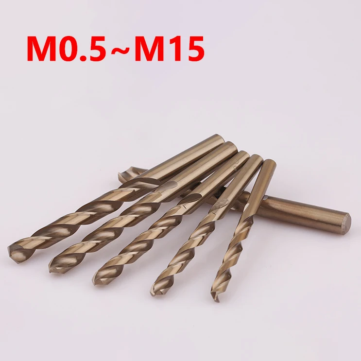 

M0.5 ~ M15 Сверло с круглой прямой ручкой и кобальтовым покрытием для сверления металла из нержавеющей стали, металлообработки, электроинструменты