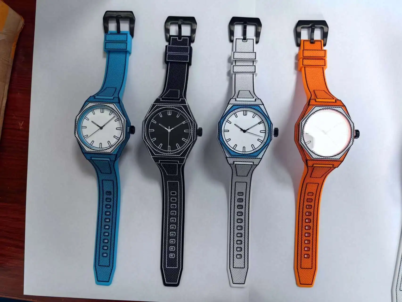 Modern Minimalist 2D Sketching Men and Women Creative Sports and Leisure Watches Creative Design Waterproof Watches