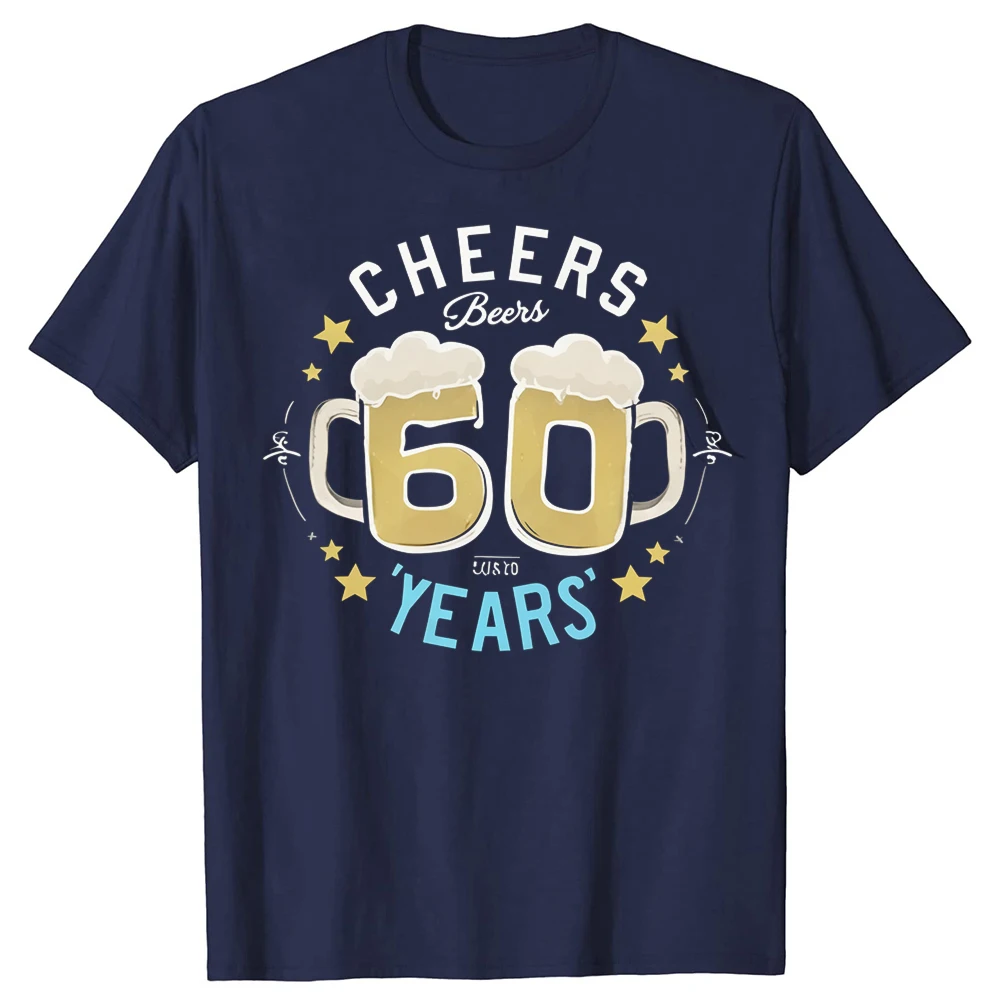 Cheers Beer 60th Anniversary Party Dad Father T-Shirts Herren Damen Mode Casual T-Shirt Loose Oversized Streetwear T-Shirt – Detail 2