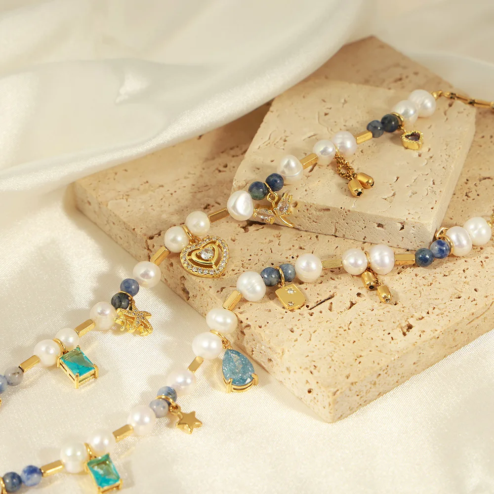 Handmade Summer Travel Jewelry 2024 New Natural Freshwater Pearl Fashion Simple Bear Necklace for Women