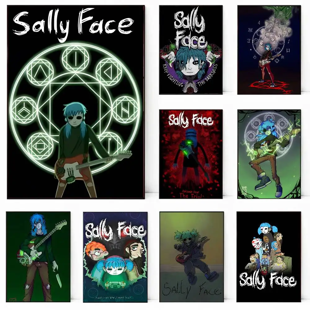 Horror Mystery Game S-Sally F-Face Art Poster arte pintura pegatina con impresiones hogar dormitorio sala de estar decoración regalo