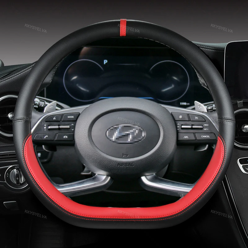 Skóra z mikrofibry D kształt osłona na kierownicę do samochodu Hyundai Creta II 2021 2022 akcesoria samochodowe