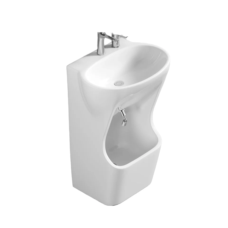 Ceramic Floor Mounted Washing Sink Muslim Wudu Foot Wash Basin Ceramic Free Standing Pedestal Sink With Accessories