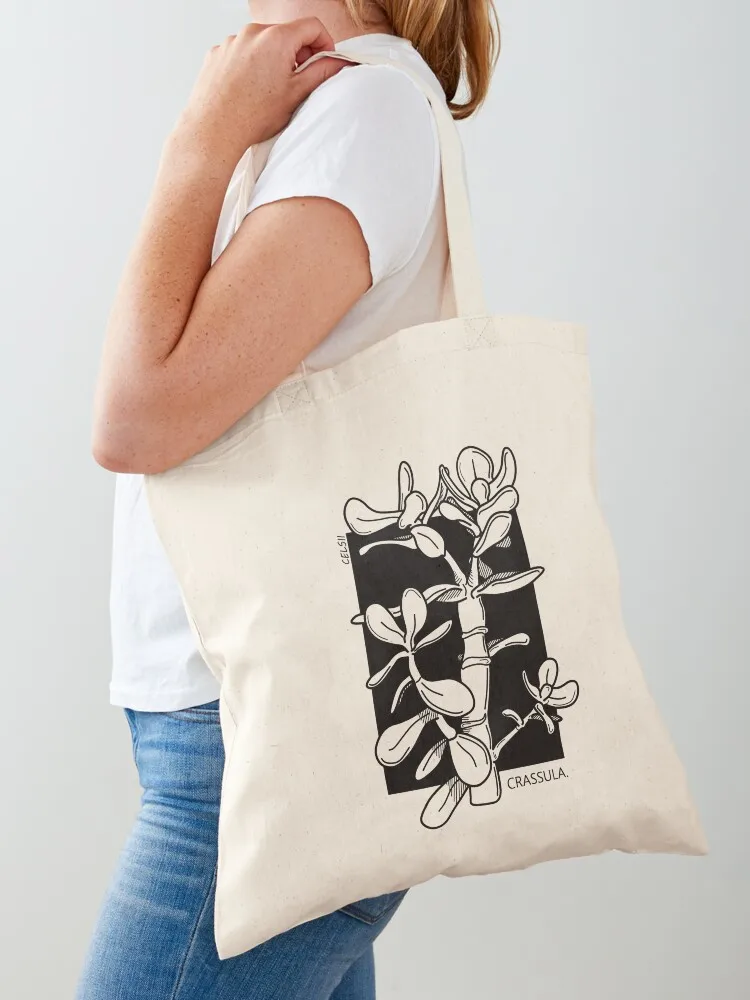 Crassula jade plant Tote Bag Gift bag women bag Fabric cute pouch