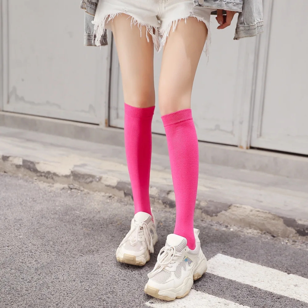 Candy-colored knee-high socks trend net red Japan and South Korea long socks mid-calf socks1 pair