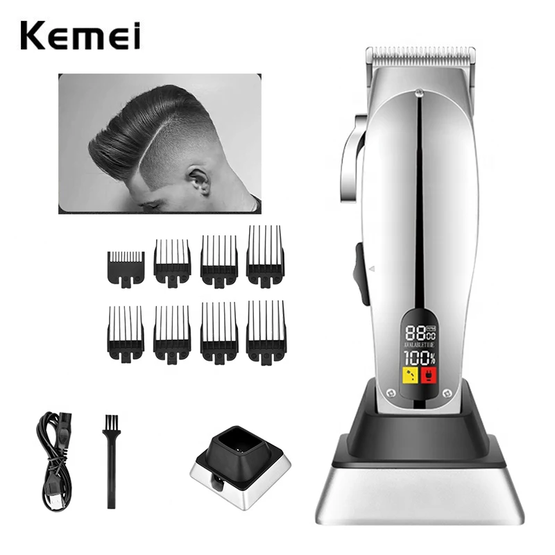 Kemei Cordless Fade Hair Clipper Anders Master Professional Electric Hair Trimmer Powerful Haircut Machine Barber Cutter 12480