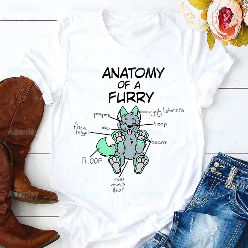 Anatomy Of A Furry Wildlife Proud To Be Mom Summer Print Lady T-shirts Top T Shirt Ladies Womens Graphic Female Tee T-Shirt