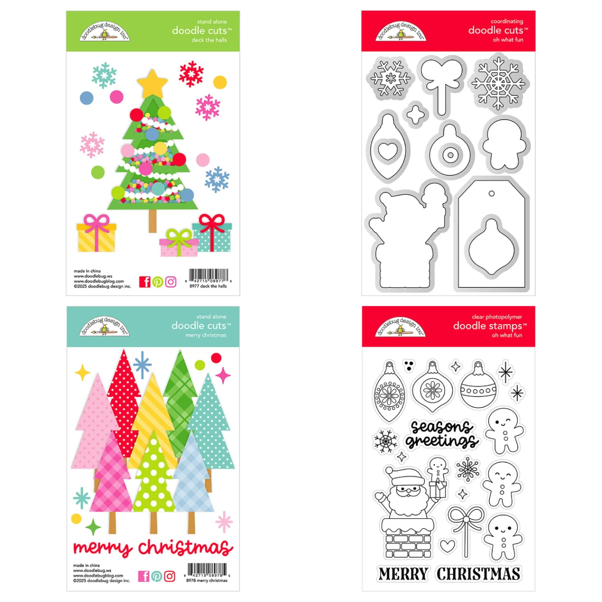 

2025 New Year Metal Dies Stamps Set Merry Christmas Fun Collection Deck the Halls Dies DIY Scrapbooking Embossing Card Craft Die