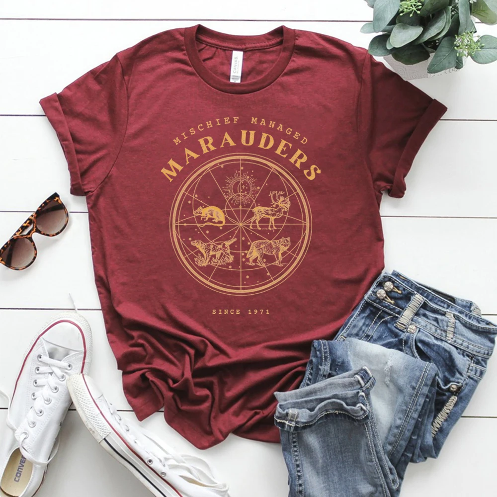 Mischief Manage Shirt The The Marauders Hp Wizarding School T-shirt Fandom Booktok Bookish Merch Wizard Halloween Tops Fans Gift