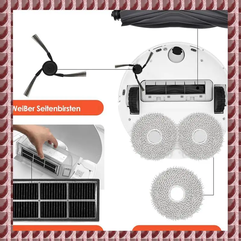 

A95G 2 Set For Dreame X40 Ultra Robot Vacuum Cleaner Main Side Brush Hepa Filter Mop Cloth Dust Bags Accessories
