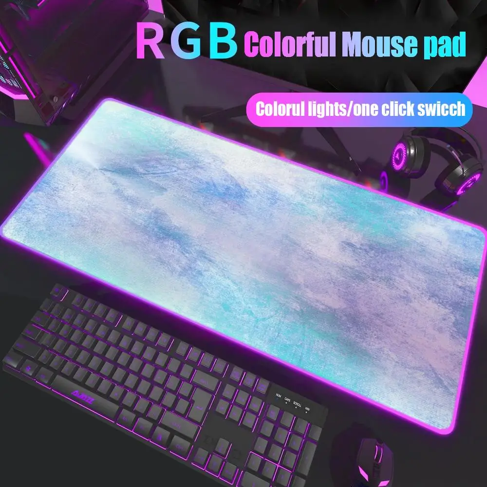 

art color painting Mouse Pad Gamer Rgb Desk Mat Back Light Led Mousepad Setup Gaming Accessories Deskmat Big Mousepad Backlight