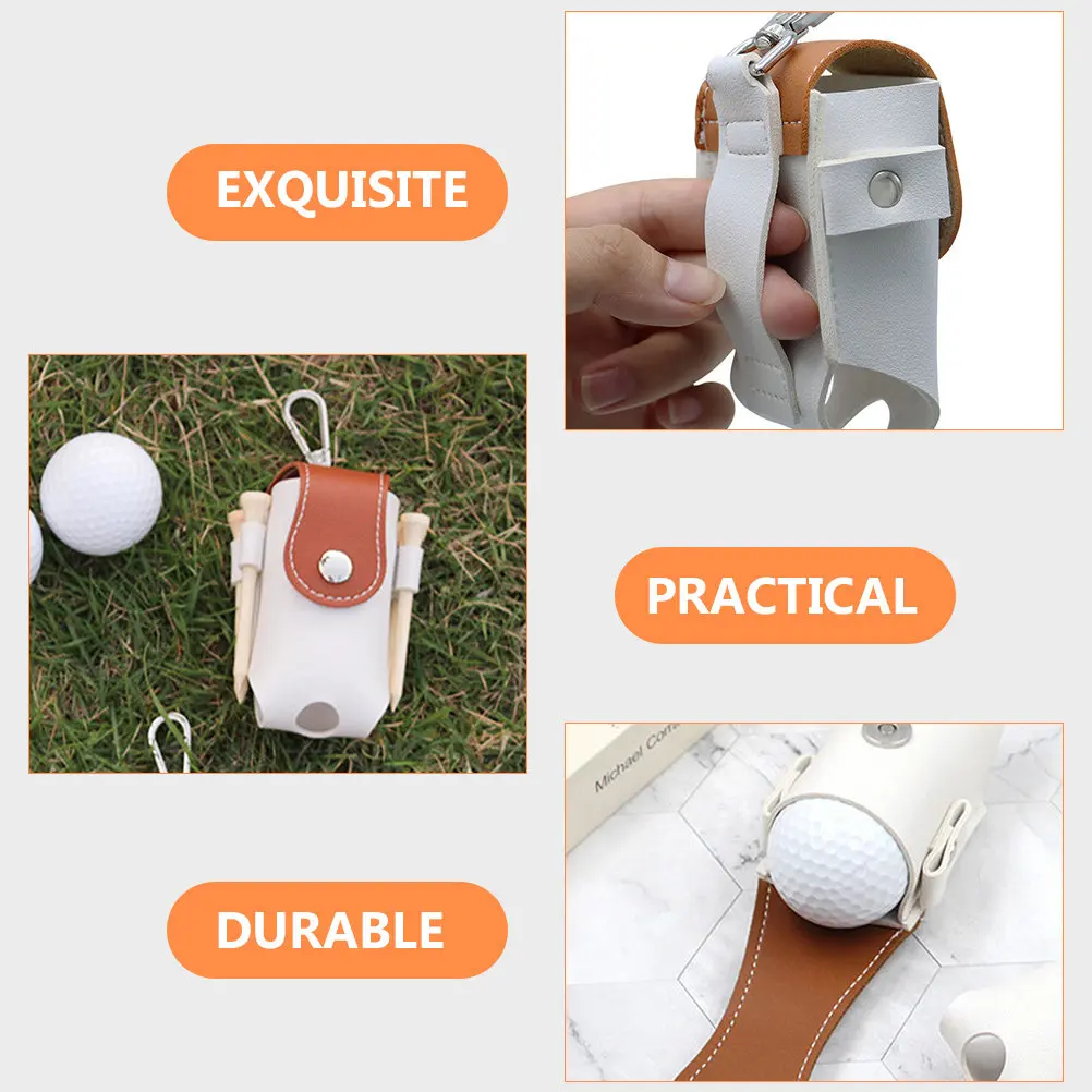 

Golfs Ball Bag PU Premium Material Golfing Ball Holder Waist Bag Portable Reusable Golfs Tee Pouch Outdoor Use