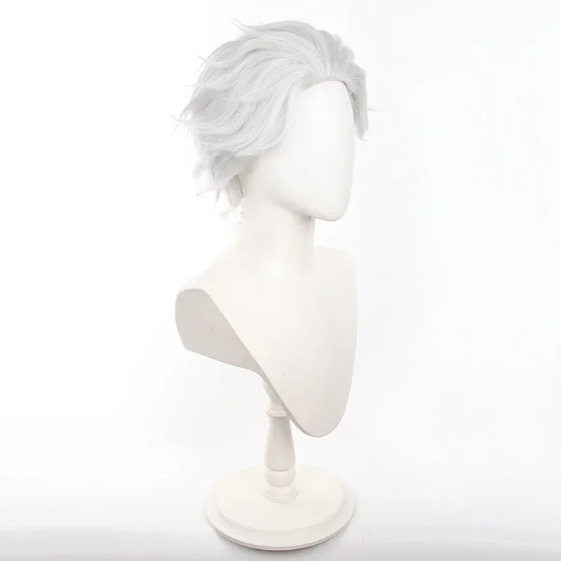 大人の男性のためのかつら,アニメのかつら,短い白のかつら,衣類のアクセサリー,ハロウィーンのパーティーのためのアクセサリー,ワインダーブレーカ,アニメ