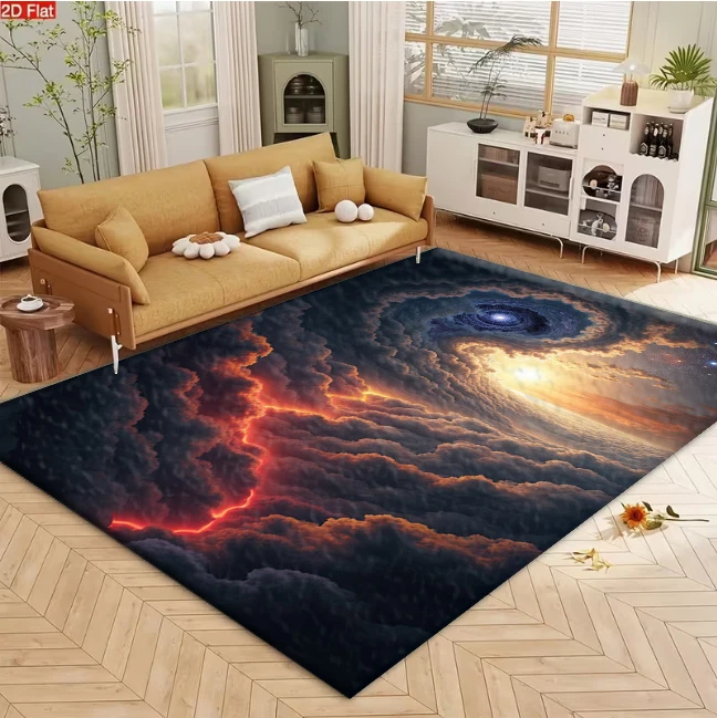 Epic Cosmic Storm Cloud Galaxy Nebula Space Art carpet flooring, Mystical Sci-Fi Universe Print Area Rug for Living Room Bedroom Home Decor
