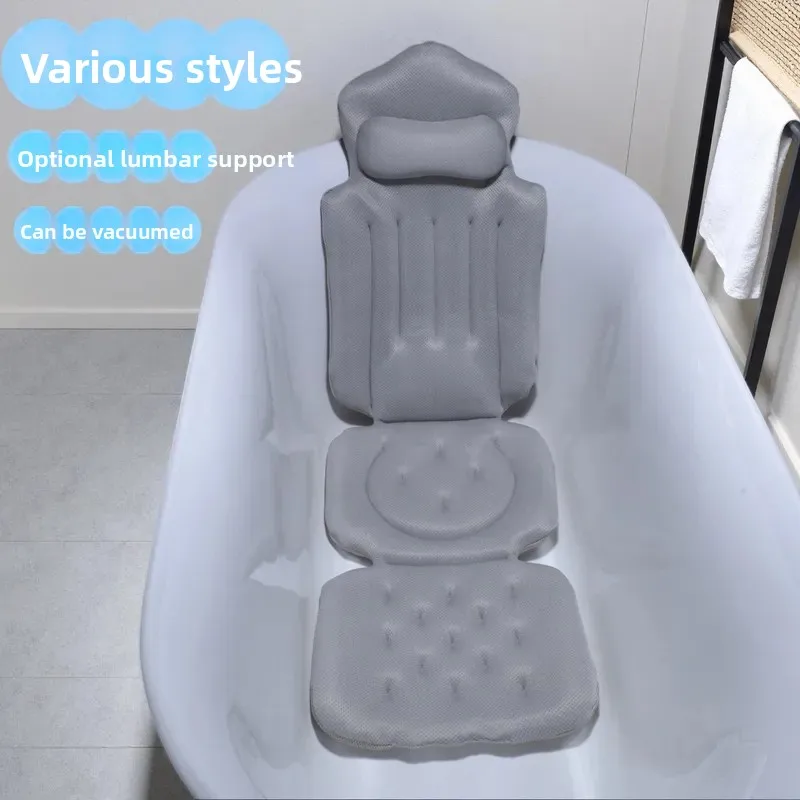 For Full Body Bathtub Cushion Thickened Non Slip Seat Pad with Backrest Bathroom Bath Essential Household Comfortable Bathing