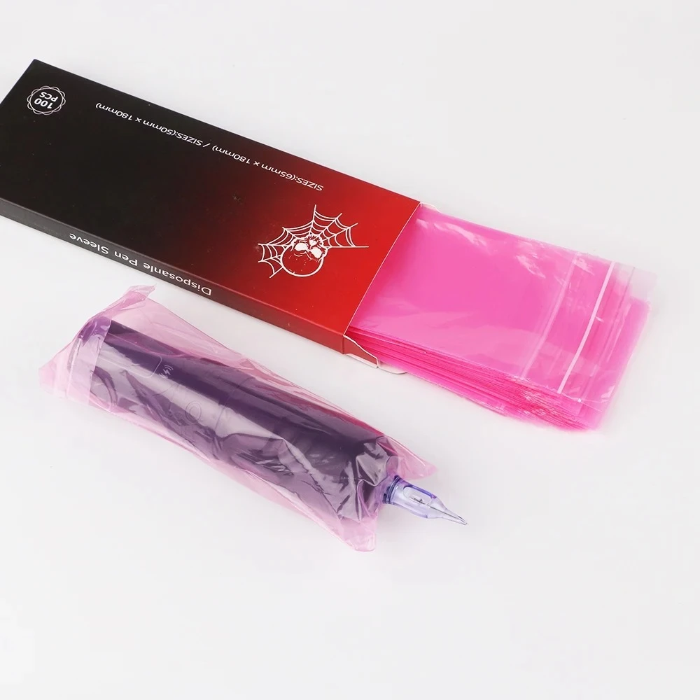 100 PCS Waterproof Tattoo Pen Protective Color Barrier Packaging Tattoo Film Machine Pen Protective Film Anti Fouling Film